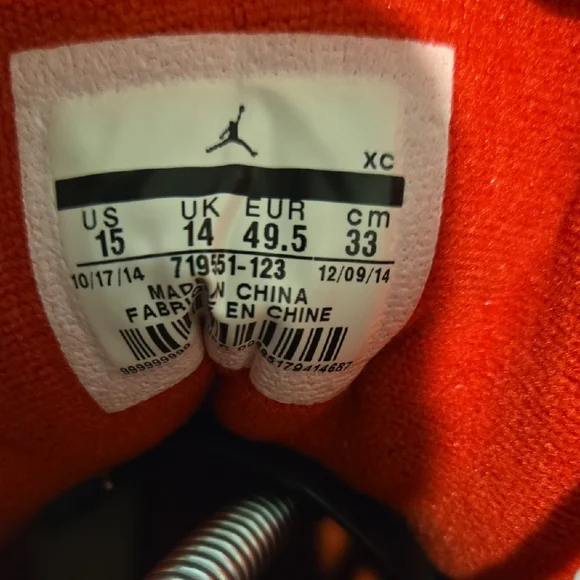 Men's Size 15 Jordan 1 Mid Hare 2015 White and Red Sneakers - Picture 2 of 13